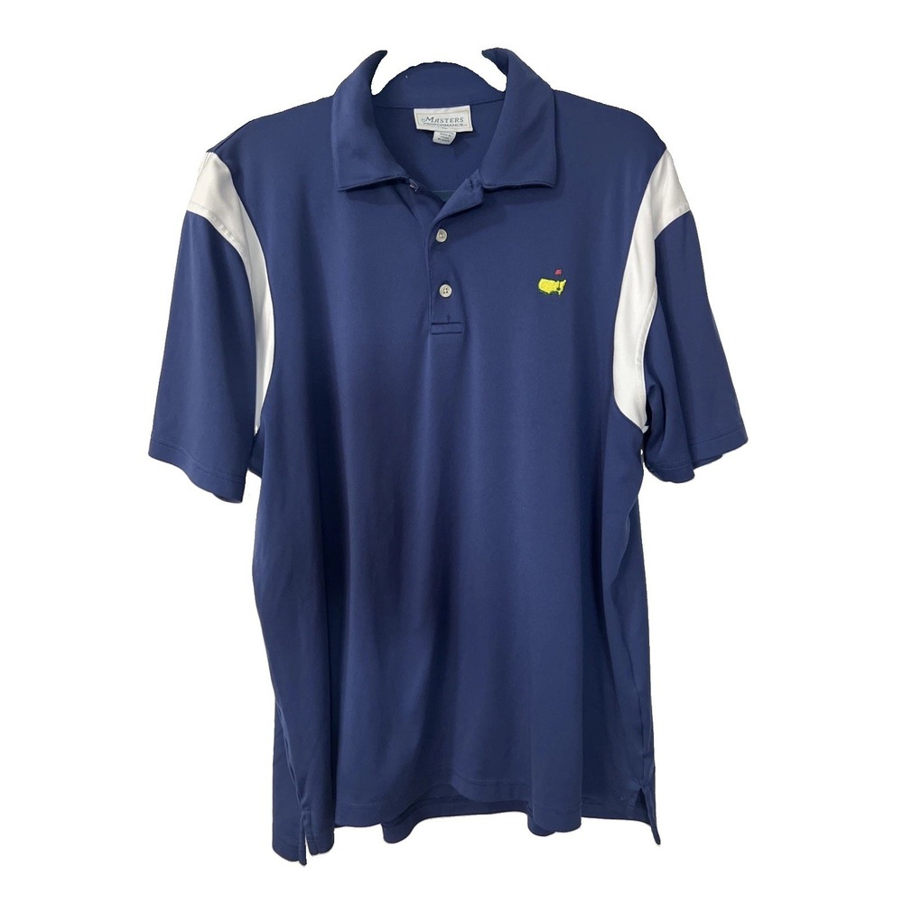 Masters Performance Men's Blue Short Sleeve Polyester Golf Polo Shirt Logo XL